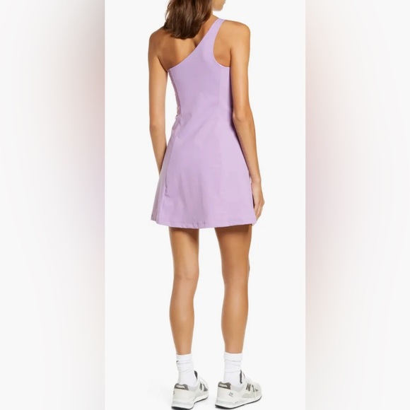 NWT Outdoor Voices SOLD OUT One Shoulder Dress Built in Shorts Lavender Size L - Picture 3 of 13